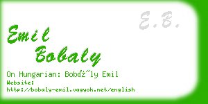 emil bobaly business card